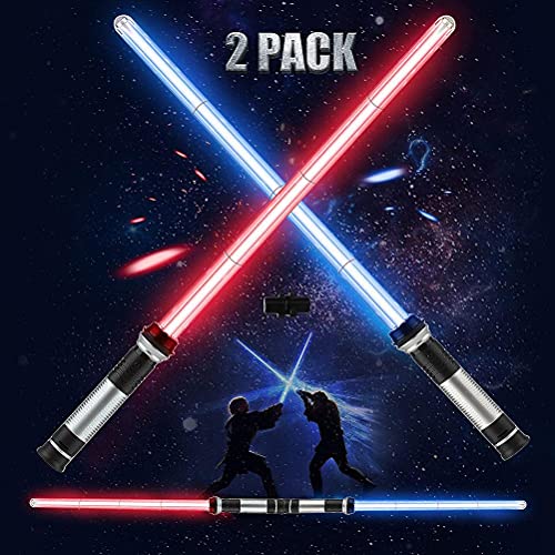 Tixiyu Lightsaber Light Up Toy, 2-in-1 LED FX Double Sword Set, 7 Colors with Sound (Motion Sensitive) for Galaxy Warfighter and Warrior von Tixiyu