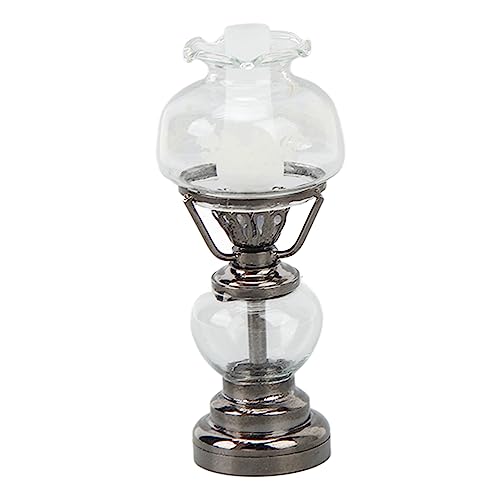 Tixiyu Miniatur Dollhouse Candlestick Lampe Elektrische Puppenhaus Candlestick Light 1/12 Skala Dollhouse Dekorative Miniaturlampe, Lebensbetentschaft für Dollhouse Wohnzimmer, (Schwarz) von Tixiyu