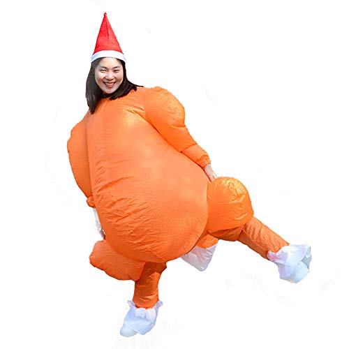 Tixiyu Weihnachten Aufblasbares Kostüm Aufblasbare Thanksgiving-Kostüm in die Türkei Kostüm 150-195 Cm Polyester Flamme Repräsentant Leicht zu Aufblasen mit Batteriebetriebenem Lüfter von Tixiyu