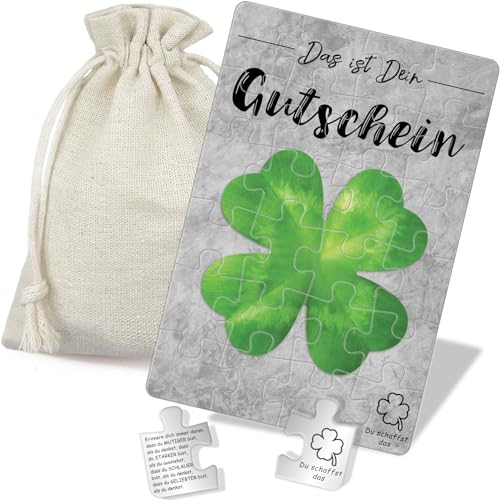 Tixlux Gutschein Puzzle 24-teilig, Kleine Umarmung Glücksbringer, Glücksbringer-Puzzle, Gutschein zum Selber Ausfüllen, Gutscheinkarte Geburtstag, Mutmacher Geschenk, mit Baumwoll-Säckchen Tixlux Gutschein Puzzle 24-teilig, Kleine Umarmung Glücksbringer, Glücksbringer-Puzzle, Gutschein zum Selber Ausfüllen, Gutscheinkarte Geburtstag, Mutmacher Geschenk, mit Baumwoll-Säckchen von Tixlux