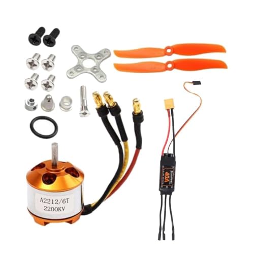 Tixqeaif 2212 2200KV Motor+40A ESC+6035 Propeller+Propeller Protector Electric Motor Kit RC Zubehör Wie Abgebildet Metall+Kunststoff für RC Flugzeug Motor von Tixqeaif