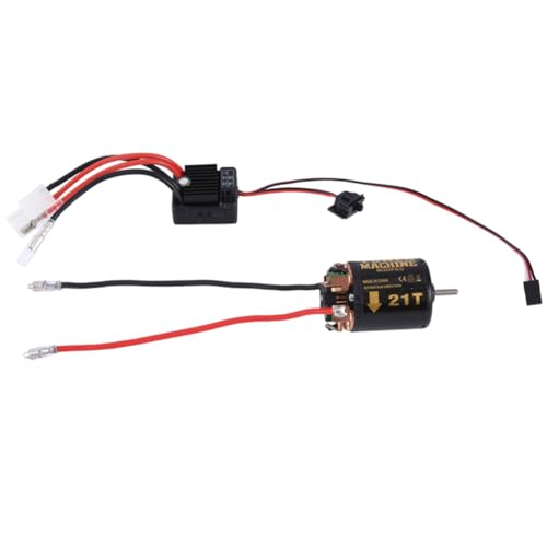 Tixqeaif 540 Brushed Motor 21T mit 1060 Brushed ESC 60A 2-3S LiPo Wasserdichter Elektrischer Geschwindigkeitsregler für RC 1/10 Crawler Car von Tixqeaif
