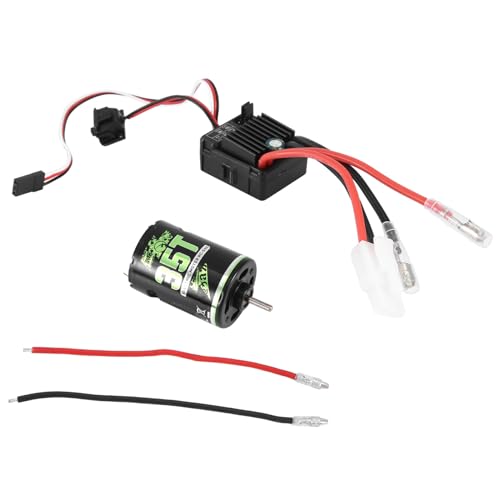 Tixqeaif 540 Brushed Motor 35T mit 1060 Brushed ESC 60A 2-3S LiPo Wasserdichter Elektrischer Geschwindigkeitsregler für RC 1/10 Car von Tixqeaif