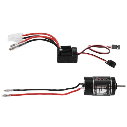 Tixqeaif 550 Brushed Motor 12T mit 1060 Brushed ESC 60A 2-3S LiPo Wasserdichter Elektrischer Geschwindigkeitsregler für RC 1/10 Crawler Autoteile Zubehör von Tixqeaif