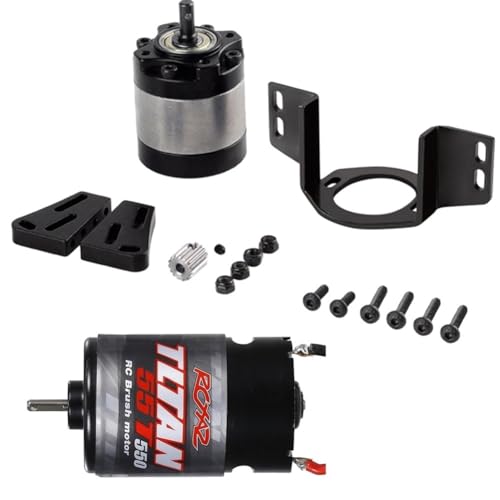 Tixqeaif 550 Gebürsteter Motor Wasserdicht 55T mit 1:5 Untersetzungsgetriebe für 1/14 Anhänger 1/10 RC Auto Crawler Axial SCX10 TRX4 Ersatzteile Zubehör von Tixqeaif