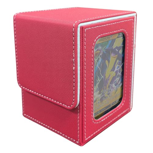 Tixqeaif Display-Kartenbox,Kartenbox Geeignet für 100 Karten mit Doppelhülle,Tragbare Aufbewahrungskartenbox mit Großer Kapazität,H von Tixqeaif