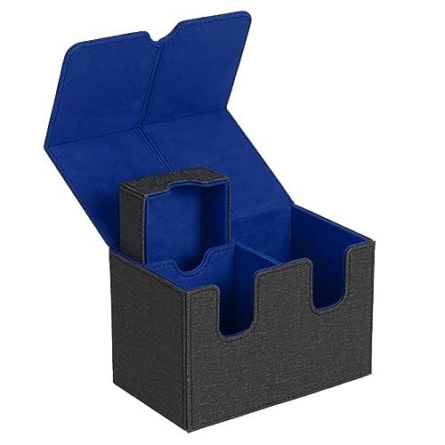 Tixqeaif Kartendeck-Aufbewahrungsbox, Kartentrage-Organizer für Mehr Als 160 Karten, Schwarz + Blau Tixqeaif Kartendeck-Aufbewahrungsbox, Kartentrage-Organizer für Mehr Als 160 Karten, Schwarz + Blau von Tixqeaif