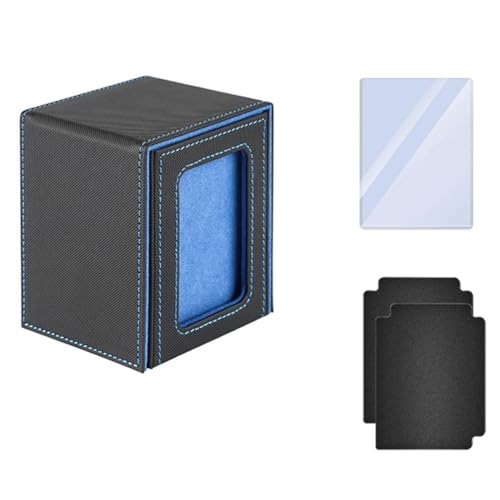 Tixqeaif Premium Sammelkartenbox zum Schutz der Karten Trading Deck Box Passend für Deck Leder Kartenbox Blau von Tixqeaif