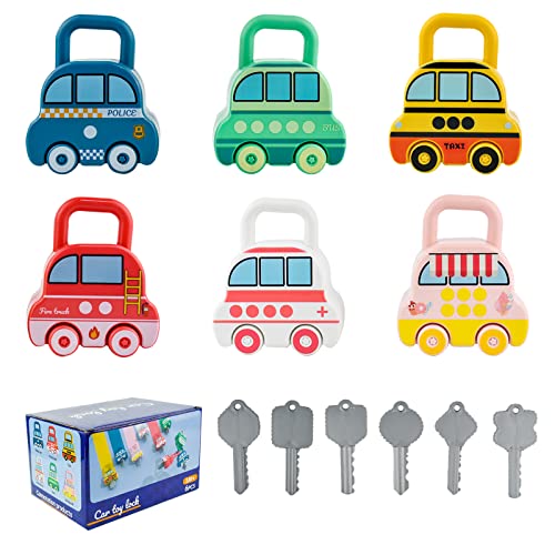Tizund Lock with Key Baby Montessori Toy, Train Assembly Educational Games with Locks, Keys, Car, Matching Counting Game,Children Educational Toy for Boys and Girls Stocking Filler Gift from 2+ Years von Tizund