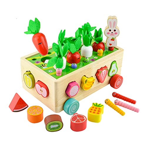 Tizund Montessori-Spielzeug, Holzspielzeug für Kinder, klassifizierte Karotten-Plug-in-Spiele, interessante Gemüsernte Holzpuzzles und Lern- und Bildungsgeschenke für Kinder im Alter von 2-4 Tizund Montessori-Spielzeug, Holzspielzeug für Kinder, klassifizierte Karotten-Plug-in-Spiele, interessante Gemüsernte Holzpuzzles und Lern- und Bildungsgeschenke für Kinder im Alter von 2-4 von Tizund