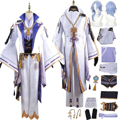 Anime Kamisato Ayato Cosplay Uniform Kostüm Spiel Genshin Impact Cosplay Outfits mit Freminet Rolle Uniform Rock Verkleidung Anzug Halloween Karneval Party Kleidung Zubehör Komplettset für Männer Anime Kamisato Ayato Cosplay Uniform Kostüm Spiel Genshin Impact Cosplay Outfits mit Freminet Rolle Uniform Rock Verkleidung Anzug Halloween Karneval Party Kleidung Zubehör Komplettset für Männer von Tjlmomo