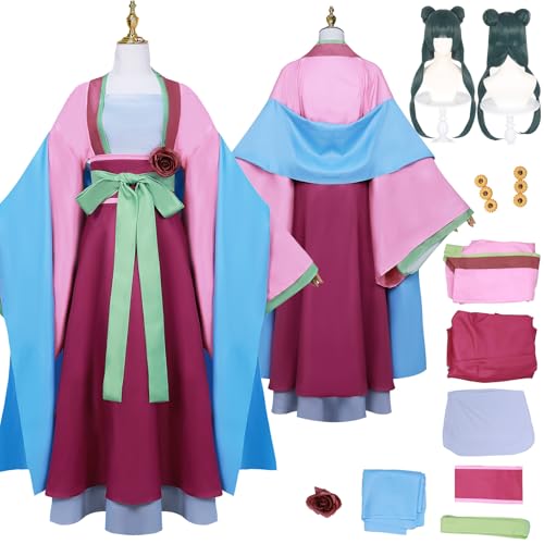 Anime Mao Mao Cosplay Uniform Kostüm Spiel The Apothecary Diaries Cosplay Outfits mit Rolle Perücke Uniform Rock Verkleidung Anzug Halloween Karneval Party Kleidung Zubehör Komplettset für Frauen von Tjlmomo