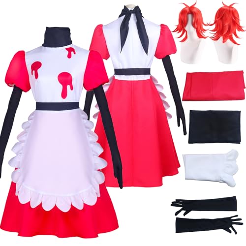 Anime Niffty Cosplay Uniform Kostüm Spiel Hazbin Hotel Cosplay Outfits mit Vaggie Rolle Perücke Uniform Rock Verkleidung Anzug Halloween Karneval Party Kleidung Zubehör Komplettset für Frauen Mädchen Anime Niffty Cosplay Uniform Kostüm Spiel Hazbin Hotel Cosplay Outfits mit Vaggie Rolle Perücke Uniform Rock Verkleidung Anzug Halloween Karneval Party Kleidung Zubehör Komplettset für Frauen Mädchen von Tjlmomo