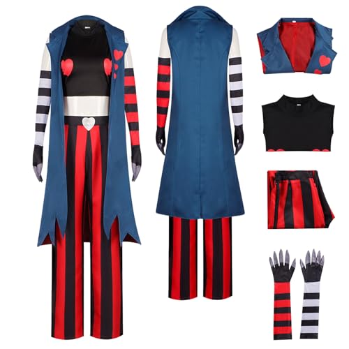 Anime Velvet Cosplay Uniform Kostüm Spiel Hazbin Hotel Cosplay Outfits mit Angel Dust Rolle Mantel Hose Uniform Rock Verkleidung Anzug Halloween Karneval Party Kleidung Zubehör Komplettset für Anime Velvet Cosplay Uniform Kostüm Spiel Hazbin Hotel Cosplay Outfits mit Angel Dust Rolle Mantel Hose Uniform Rock Verkleidung Anzug Halloween Karneval Party Kleidung Zubehör Komplettset für von Tjlmomo