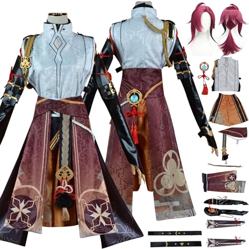 AnimeShikanoin Heizou Cosplay Uniform Kostüm Spiel Genshin Impact Cosplay Outfits mit Alhaitham Rolle Hose Uniform Rock Verkleidung Anzug Halloween Karneval Party Kleidung Zubehör Komplettset für von Tjlmomo