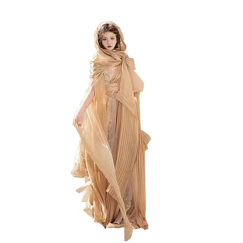 TjImomo Damen-Tang-Anzug im chinesischen Stil Hanfu-Kleider Cosplay-Kostüm Anime-Hanfu-Outfits Halloween Kostümparty Performance-Kleidung (Gelb) von Tjlmomo