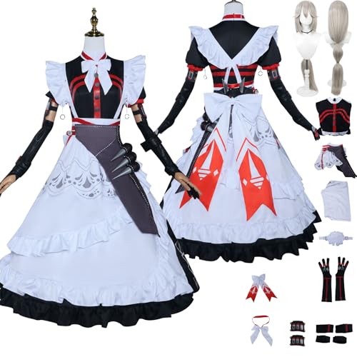 Tjlmomo Anime Alexandrina Sebastiane Cosplay Uniform Kostüm Spiel Cosplay Outfits mit Ellen Joe Rolle Perücke Uniform Rock Verkleidung Anzug Halloween Karneval Party Zubehör Komplettset für Frauen von Tjlmomo