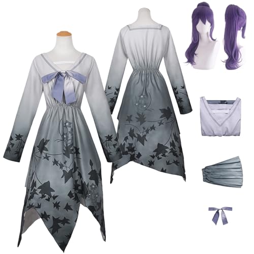 Tjlmomo Anime Asahina Mafuyu Grey Cosplay Uniform Kostüm Spiel Project Sekai Colourful Stage Cosplay Outfits mit Perücke Rolle Mizuki Akiyama Uniform Rock Verkleidung Anzug Halloween Party für Frauen von Tjlmomo