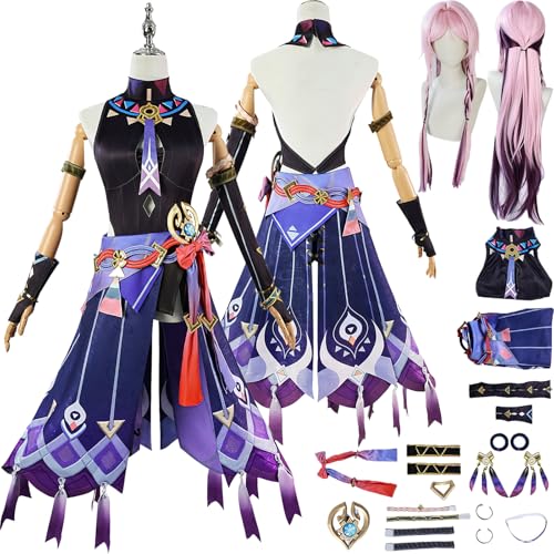 Tjlmomo Anime Citlali Cosplay Uniform Kostüm Spiel Genshin Impact Cosplay Outfits mit Perücke Rolle Varesa Uniform Rock Verkleidung Halloween Karneval Party Kleidung Zubehör Komplettset für Frauen von Tjlmomo