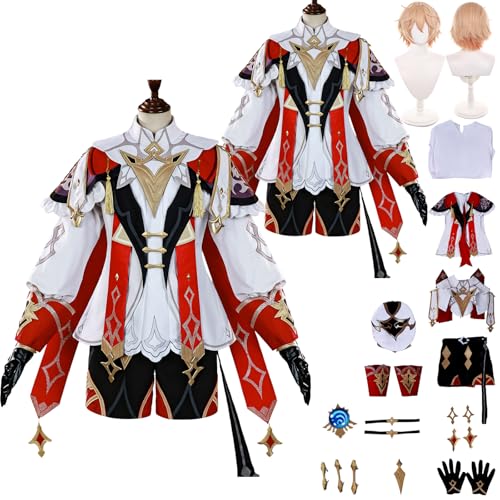 Tjlmomo Anime Dahlia Cosplay Uniform Kostüm Spiel Cosplay Outfits mit Perücke Rolle Genshin Impact Uniform Rock Verkleidung Anzug Halloween Karneval Party Kleidung Zubehör Komplettset für Frauen von Tjlmomo