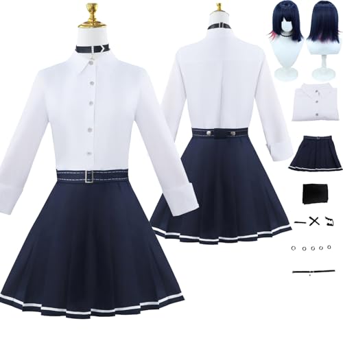 Tjlmomo Anime Ellen Joe JK Cosplay Uniform Kostüm Spiel Cosplay Outfits mit Ellen Joe Rolle Perücke Uniform Rock Verkleidung Anzug Halloween Karneval Party Kleidung Zubehör Komplettset für Frauen von Tjlmomo