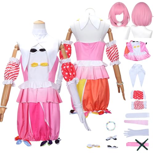 Tjlmomo Anime Emu Otori Cosplay Uniform Kostüm Spiel Project Sekai Colourful Stage Cosplay Outfits mit Perücke Ärmel Rolle Emu Otori Rock Anzug Halloween Karneval Party Kleidung für Frauen (M) von Tjlmomo