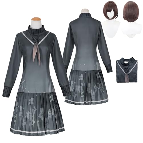 Tjlmomo Anime Ena Shinonome Grey Cosplay Uniform Kostüm Spiel Project Sekai Colourful Stage Cosplay Outfits mit Perücke Rolle Kanade Yoisaki Uniform Rock Verkleidung Anzug Halloween Party für Frauen von Tjlmomo