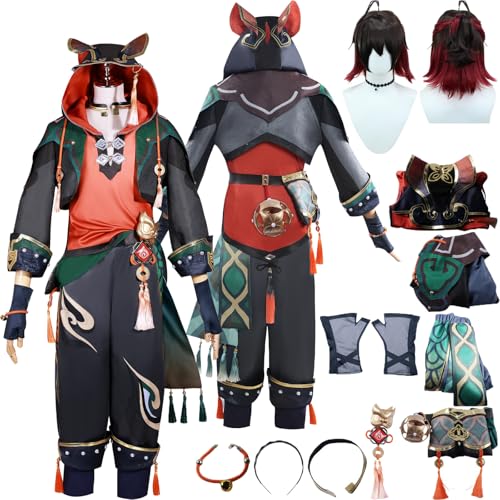 Tjlmomo Anime Gaming Cosplay Uniform Kostüm Spiel Genshin Impact Cosplay Outfits mit Perücke Rolle Ifa Uniform Rock Verkleidung Halloween Karneval Party Kleidung Zubehör Komplettset für Männer Tjlmomo Anime Gaming Cosplay Uniform Kostüm Spiel Genshin Impact Cosplay Outfits mit Perücke Rolle Ifa Uniform Rock Verkleidung Halloween Karneval Party Kleidung Zubehör Komplettset für Männer von Tjlmomo