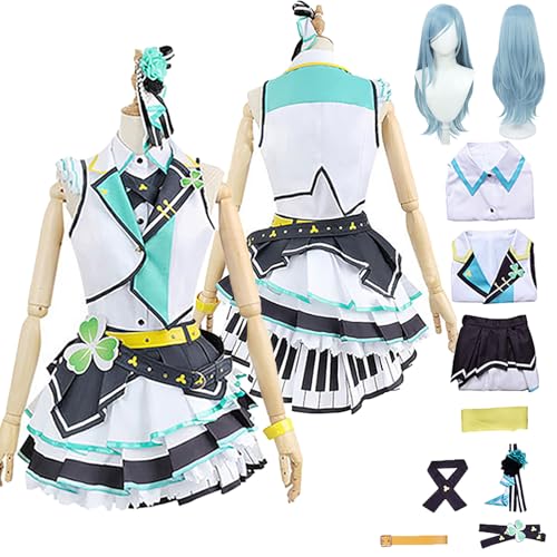 Tjlmomo Anime Hinomori Shizuku Blue Cosplay Uniform Kostüm Spiel Project Sekai Colourful Stage Cosplay Outfits mit Perücke Rolle Emu Otori Uniform Rock Verkleidung Anzug Halloween Party für Frauen von Tjlmomo