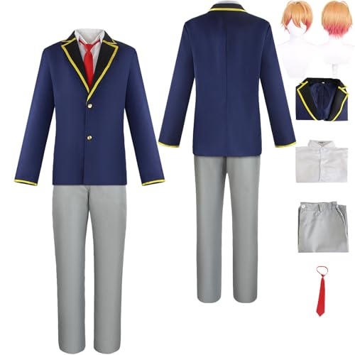 Tjlmomo Anime Hoshino Aquamarin Cosplay Uniform Kostüm Spiel Cosplay Outfits mit Perücke Rolle Arima Kana Uniform Rock Verkleidung Anzug Halloween Karneval Party Zubehör Komplettset für Männer Tjlmomo Anime Hoshino Aquamarin Cosplay Uniform Kostüm Spiel Cosplay Outfits mit Perücke Rolle Arima Kana Uniform Rock Verkleidung Anzug Halloween Karneval Party Zubehör Komplettset für Männer von Tjlmomo