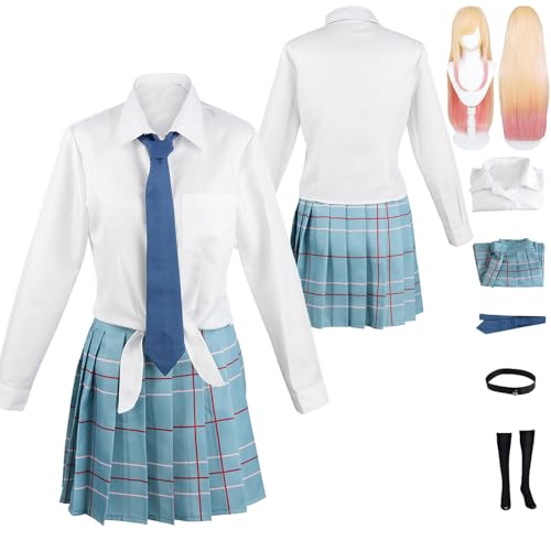 Tjlmomo Anime Marin Kitagawa JK Cosplay Uniform Kostüm Spiel Cosplay Outfits mit Perücke Rolle Uniform Rock Verkleidung Anzug Halloween Karneval Party Kleidung Zubehör Komplettset für Frauen Mädchen Tjlmomo Anime Marin Kitagawa JK Cosplay Uniform Kostüm Spiel Cosplay Outfits mit Perücke Rolle Uniform Rock Verkleidung Anzug Halloween Karneval Party Kleidung Zubehör Komplettset für Frauen Mädchen von Tjlmomo
