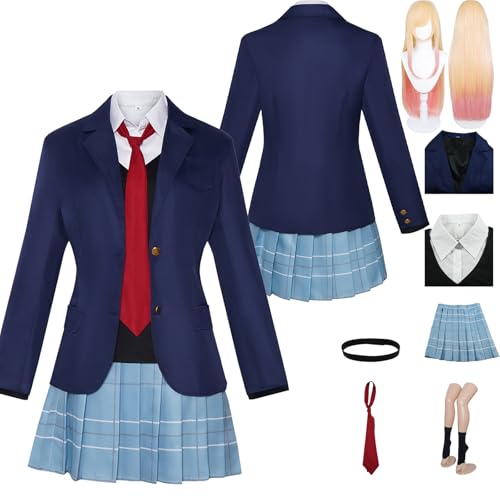 Tjlmomo Anime Marin Kitagawa JK Cosplay Uniform Kostüm Spiel Cosplay Outfits mit Perücke Rolle chool Uniform Rock Verkleidung Anzug Halloween Karneval Party Kleidung Zubehör Komplettset für Frauen Tjlmomo Anime Marin Kitagawa JK Cosplay Uniform Kostüm Spiel Cosplay Outfits mit Perücke Rolle chool Uniform Rock Verkleidung Anzug Halloween Karneval Party Kleidung Zubehör Komplettset für Frauen von Tjlmomo