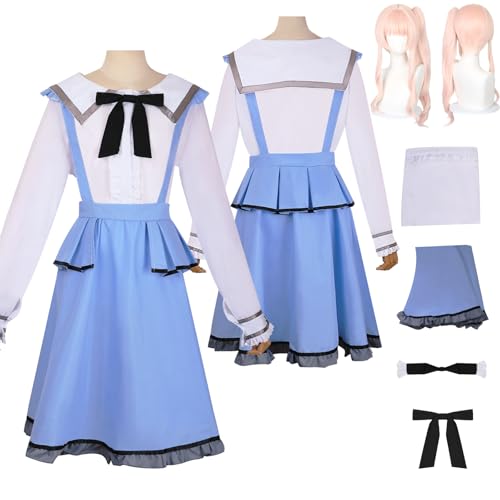 Tjlmomo Anime Mizuki Akiyama Maid Dress Cosplay Uniform Kostüm Spiel Project Sekai Colourful Stage Cosplay Outfits mit Perücke Rolle Emu Otori Uniform Rock Verkleidung Anzug Halloween Party für Frauen von Tjlmomo