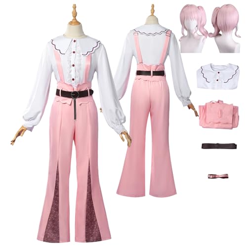 Tjlmomo Anime Mizuki Akiyama Pink pants Cosplay Uniform Kostüm Spiel Project Sekai Colourful Stage Cosplay mit Perücke Rolle Kanade Yoisaki Uniform Verkleidung Anzug Halloween Komplettset für Frauen von Tjlmomo