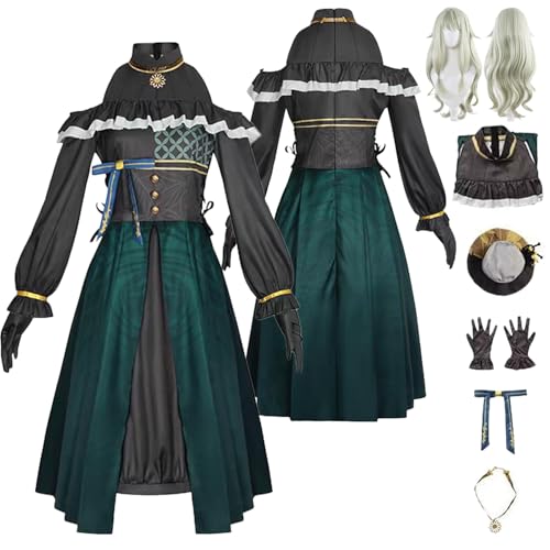 Tjlmomo Anime Nene Kusanagi Dark Green Cosplay Uniform Kostüm Spiel Project Sekai Colourful Stage Cosplay mit Perücke Rolle Asahina Mafuyu Uniform Rock Verkleidung Anzug Party Komplettset für Frauen von Tjlmomo