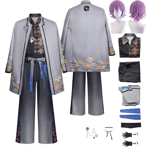 Tjlmomo Anime Rui Kamishiro Long Cosplay Uniform Kostüm Spiel Project Sekai Colourful Stage Cosplay Outfits mit Perücke Rolle Toya Aoyagi Uniform Verkleidung Anzug Halloween Komplettset für Männer von Tjlmomo