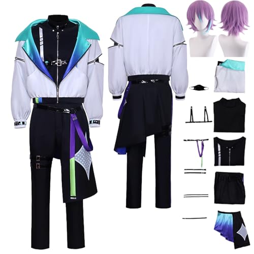 Tjlmomo Anime Rui Kamishiro Set Cosplay Uniform Kostüm Spiel Project Sekai Colourful Stage Cosplay Outfits mit Perücke Rolle Nene Kusanagi Uniform Verkleidung Anzug Halloween Komplettset für Männe von Tjlmomo