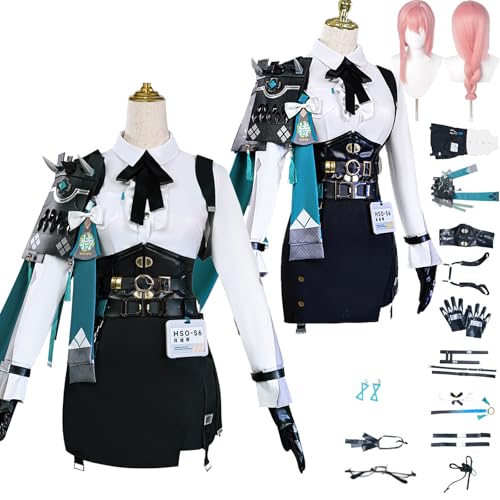 Tjlmomo Anime Tsukishiro Yanagi Cosplay Kostüm mit Perücke Spiel Rolle Nicoledemara Cosplay Outfits Uniform Rock Verkleidung Anzug Halloween Party ubehör Komplettset für Frauen Mädchen von Tjlmomo