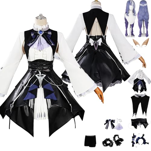 Tjlmomo Anime Vivian Banshee Cosplay Kostüm mit Perücke Spiel Rolle Ukinami Yuzuha Cosplay Outfits Uniform Rock Verkleidung Anzug Halloween Karneval Party Kleidung Zubehör Komplettset für Frauen von Tjlmomo