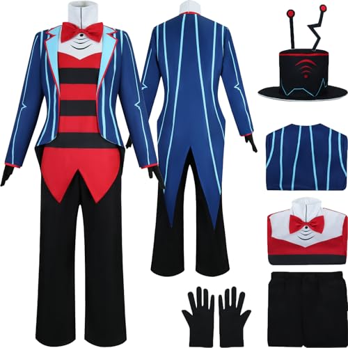 Tjlmomo Anime Vox Cosplay Uniform Kostüm Spiel Hazbin Hotel Cosplay Outfits mit Hut Rolle Alastor Lucifer Adam Uniform Verkleidung Anzug Halloween Karneval Party Kleidung Komplettset für Männer Tjlmomo Anime Vox Cosplay Uniform Kostüm Spiel Hazbin Hotel Cosplay Outfits mit Hut Rolle Alastor Lucifer Adam Uniform Verkleidung Anzug Halloween Karneval Party Kleidung Komplettset für Männer von Tjlmomo