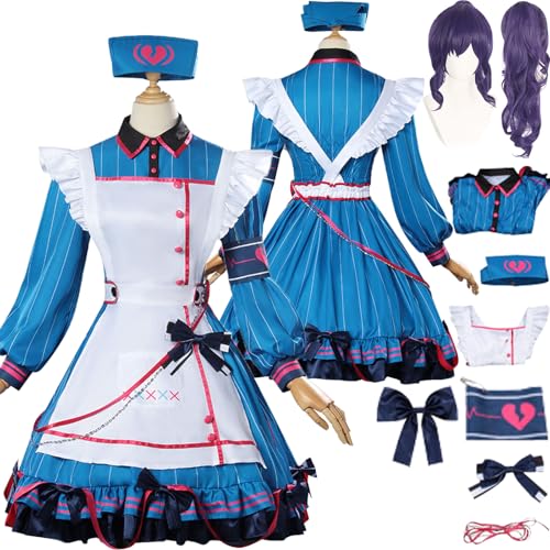 Tjlmomo Asahina Mafuyu Cosplay Kostüm Outfits Anime Project Sekai Colourful Stage Cosplay Nene Kusanagi Uniform Kleidung Anzug Halloween Karneval Party Komplettset mit Perücke Kleid für Frauen von Tjlmomo