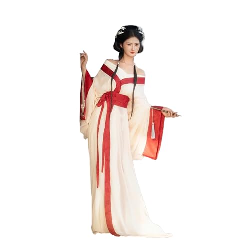 Tjlmomo Damen Chinesisches Hanfu-Kleid Antikes Outfit Traditionelles Kostüm Cosplay Weihnachtsfeier Verkleidung (Weiß (lang)) von Tjlmomo