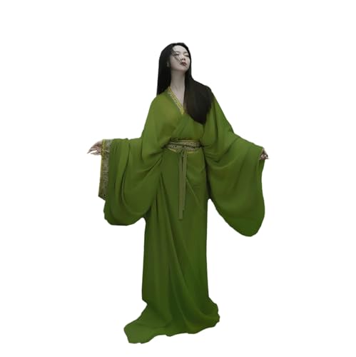 Tjlmomo Damen Hanfu-Kleid, chinesisches antikes Outfit, traditionelles Kostüm, Anzug, Kostüm, Weihnachtsfeier (Grün (kurz)) von Tjlmomo