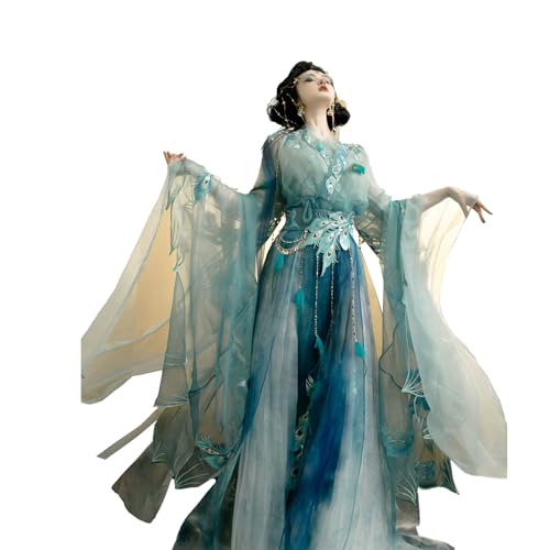 Tjlmomo Hanfu-Kleid für Damen, chinesisches altes Mädchen, Hanfu-Outfit, traditionelle Bühnenaufführung, Halloween, Cosplay-Kostüm (Grün) von Tjlmomo