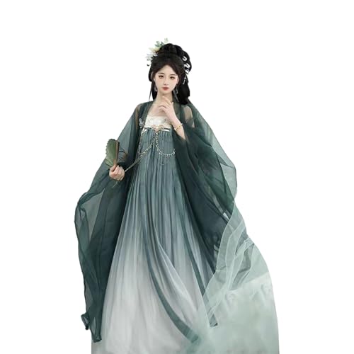 Tjlmomo Hanfu-Kleid für Damen, chinesisches altes Mädchen, Hanfu-Outfit, traditionelles Bühnenkostüm, Cosplay, Halloween-Kostüm (Grün) von Tjlmomo
