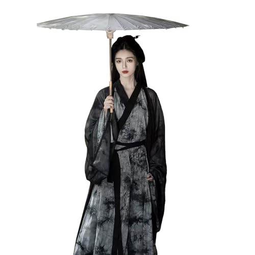 Tjlmomo Hanfu-Kleid für Damen, chinesisches altes Mädchen, Hanfu-Outfit, traditionelles Bühnenkostüm, Cosplay, Halloween-Kostüm (Schwarz) von Tjlmomo