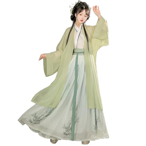 Tjlmomo Hanfu-Kleid für Damen im Song-Dynastie-Stil mit schwerer Stickerei, chinesisches antikes Outfit, traditionelles Tang-Anzug-Kostüm für Mädchen, elegante nationale Sommertanzkleidung (Green) Tjlmomo Hanfu-Kleid für Damen im Song-Dynastie-Stil mit schwerer Stickerei, chinesisches antikes Outfit, traditionelles Tang-Anzug-Kostüm für Mädchen, elegante nationale Sommertanzkleidung (Green) von Tjlmomo