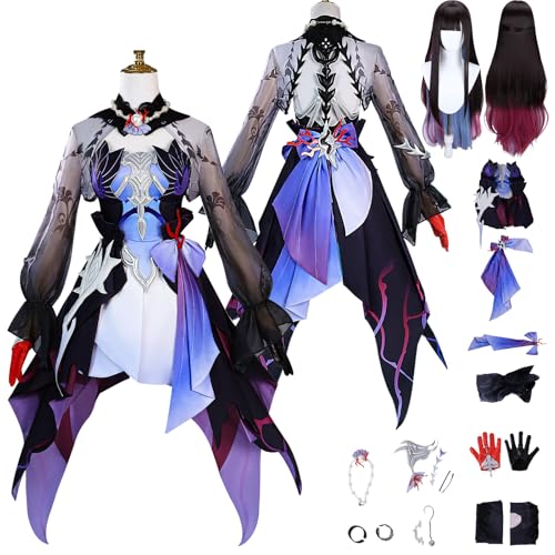 Tjlmomo Hysilens Cosplay Uniform Kostüm Anime Honkai Star Rail Cosplay Outfits mit Castorice Perücke Rock Verkleidung Anzug Halloween Karneval Party Kleidung Zubehör Komplettset für Frauen Mädchen Tjlmomo Hysilens Cosplay Uniform Kostüm Anime Honkai Star Rail Cosplay Outfits mit Castorice Perücke Rock Verkleidung Anzug Halloween Karneval Party Kleidung Zubehör Komplettset für Frauen Mädchen von Tjlmomo
