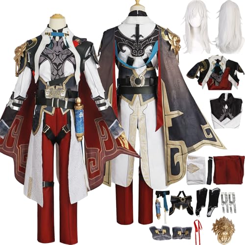 Tjlmomo Jing Yuan Cosplay Kostüm Anime Honkai Star Rail Cosplay Outfits mit Perücke Erwachsene Uniform Handschuhe Verkleidung Anzug Halloween Karneval Party Kleidung Zubehör Komplettset für Männer Tjlmomo Jing Yuan Cosplay Kostüm Anime Honkai Star Rail Cosplay Outfits mit Perücke Erwachsene Uniform Handschuhe Verkleidung Anzug Halloween Karneval Party Kleidung Zubehör Komplettset für Männer von Tjlmomo