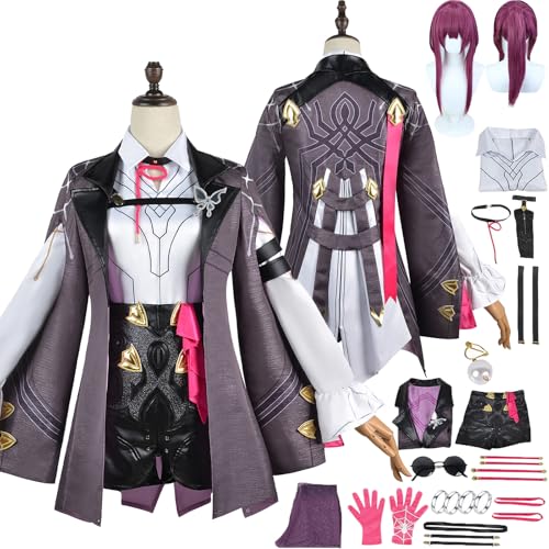 Tjlmomo Kafka Castorice Cosplay Uniform Kostüm Anime Honkai Star Rail Cosplay Outfits mit Mantelkleid Perücke Rock Verkleidung Anzug Halloween Karneval Party Kleidung Zubehör Komplettset für Frauen M Tjlmomo Kafka Castorice Cosplay Uniform Kostüm Anime Honkai Star Rail Cosplay Outfits mit Mantelkleid Perücke Rock Verkleidung Anzug Halloween Karneval Party Kleidung Zubehör Komplettset für Frauen M von Tjlmomo